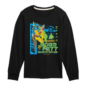 Boys' - Star Wars - Dark Digital Boba Fett Long Sleeve Graphic T-Shirt - 1 of 3