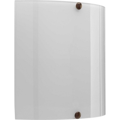 Curve LED Dimmable Sconce in White with Bronze Accents and Opal Glass