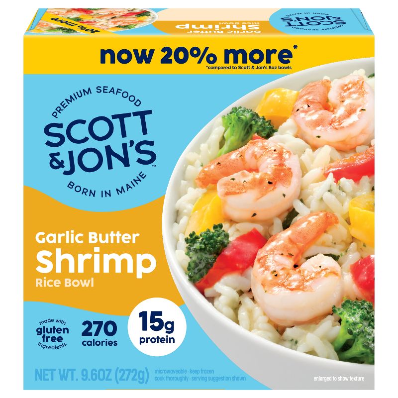 Scott &#38; Jon&#39;s Garlic Butter Shrimp Rice Bowl Frozen Meal - 9.6oz, 1 of 8