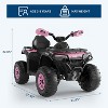 12V Electric Ride on Toys for Kids with Remote Control, Kid ATV with LED & Bluetooth, Dual 45W Motors & 3 Speed Electric Car for Kids - 3 of 4