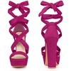 Perphy Women's Open Toe Lace Up Tie Decor Platform Chunky Heels Sandals - 2 of 3