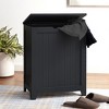Redmon Country Wainscot Style Clothes Hamper, Contemporary Freestanding Laundry Basket with Lid, 18'' x 11.25'' x 23.25'', Black - 3 of 4