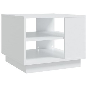 vidaXL Coffee Table White 21.7"x21.7"x16.9" Engineered Wood - 1 of 4