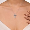 GILDED Diamond Cross Pendant Necklace for Women in 925 Sterling Silver or 14K Gold Plated with 1/4 ctw Lab Grown Diamond | 18" Cable Chain - 3 of 4