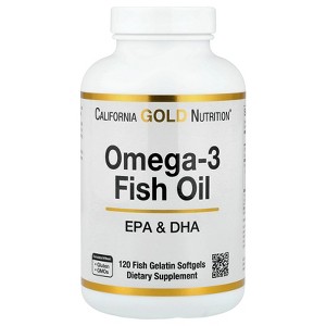 California Gold Nutrition Omega-3 Fish Oil, 120 Fish Gelatin Softgels (1,250 mg per Softgel) - 1 of 4
