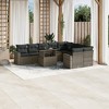 vidaXL 10 Piece Patio Sofa Set with Cushions - Gray Poly Rattan - 2 of 4