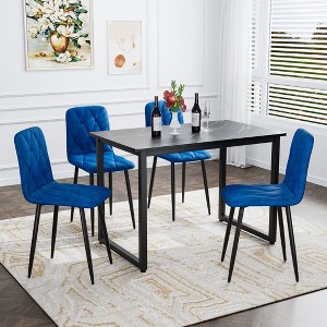 KTMBDW Dining Chairs Set of 4, Modern Upholstered Kitchen Side Chairs, Farmhouse Dining Room Chair with Sturdy Metal Legs - 1 of 4