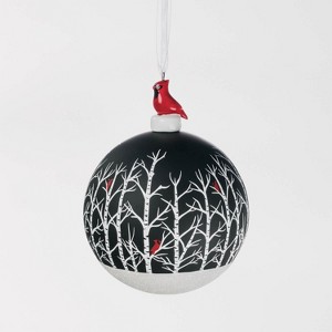 Sullivans Cardinal In Woods Ball Ornament 5"H Black - 1 of 2