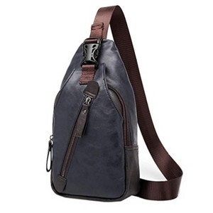 Narwey Leather Sling Bag Crossbody Backpack for Men Women  display picture 1