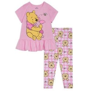Disney Winnie the Pooh Piglet Peplum T-Shirt and Leggings Outfit Set Newborn to Toddler - 1 of 4