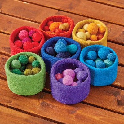 Cosy Rainbow Nesting Bowls with Balls - 107 Pieces