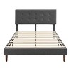 Gulches FULL Size Platform Bed Frame - Upholstered Adjustable Headboard,Gray,Wood Slats Support for Bedroom - 2 of 4