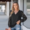 Women's Floral Lace Scalloped V Neck Top -Cupshe - 3 of 4