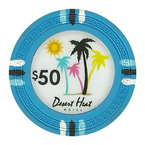 Slickblue 13.5-Gram Poker Chips 25-Pack, Desert Heat Theme, Greek Key Mold, Clay Composite, $5-$1K - 1 of 3