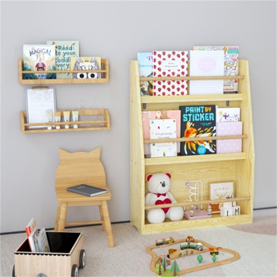 SKRAN 3-Tier Kids Bookcase, Multi-Functional Bookshelf Toy Storage Bin Floor Cabinet, Helps Keep Bedrooms, Playrooms, and Classrooms Organized