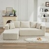 106" L-Shaped Corduroy Cloud Couch with Left Facing Chaise,Modular Sectional Sofa for Living Room,Cloud Sectional Sofa for Bedroom-Coolbibila - 2 of 4