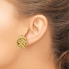 Black Bow Jewelry 12mm Twisted Rope Love Knot Post Earrings in 14k Yellow Gold - 3 of 4