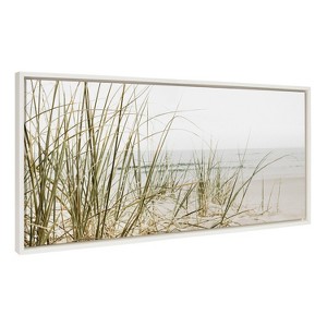 Kate & Laurel All Things Decor Sylvie Calming Beach Grass Framed Canvas by The Creative Bunch Studio - 1 of 4