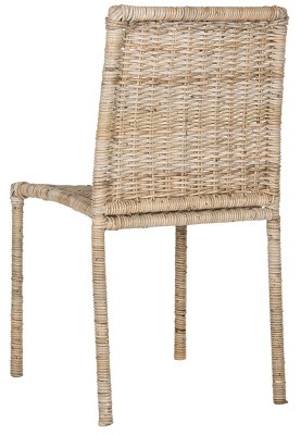 Gray Wicker Double Seating Dining Chair Set