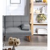 71'' Tufted Adjustable Sofa Bed with Extra Cushion and Sturdy Wood Legs - 2 of 4