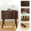 Vipbear grooved bedside tables, medieval modern coffee tables with drawers, walnut bedside tables - 4 of 4
