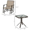 3 Piece Outdoor Glider Chair with Coffee Table Bistro Set, 2 Patio Rocking Swing Chairs with Breathable Sling Fabric, Glass Tabletop - 3 of 4