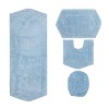 Waterford Collection Tufted Bath Rug, Extra Soft and Absorbent, Non-Slip Bath Mats, Machine Washable bath rugs for Bathroom, 4 Piece Set, Blue - 2 of 4
