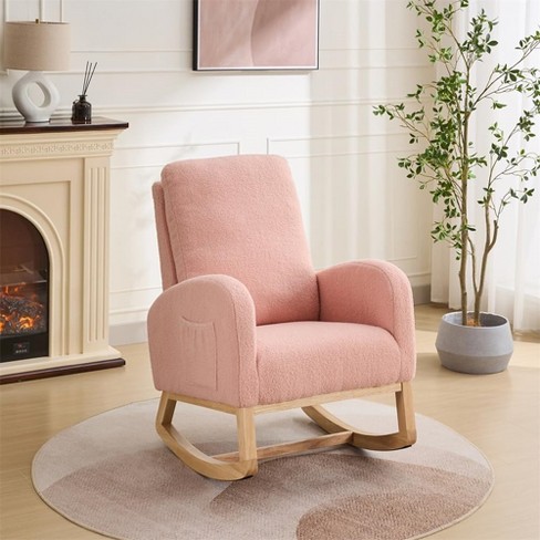 Nursery Rocking Chair With Side Pockets Upholstered Modern Accent Glider Rocker Chair Target