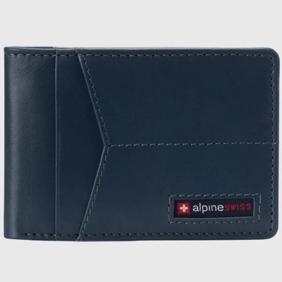Alpine Swiss Delaney Men’s RFID Blocking Slimfold Wallet Thin Bifold Cowhide Leather Comes in Gift Box