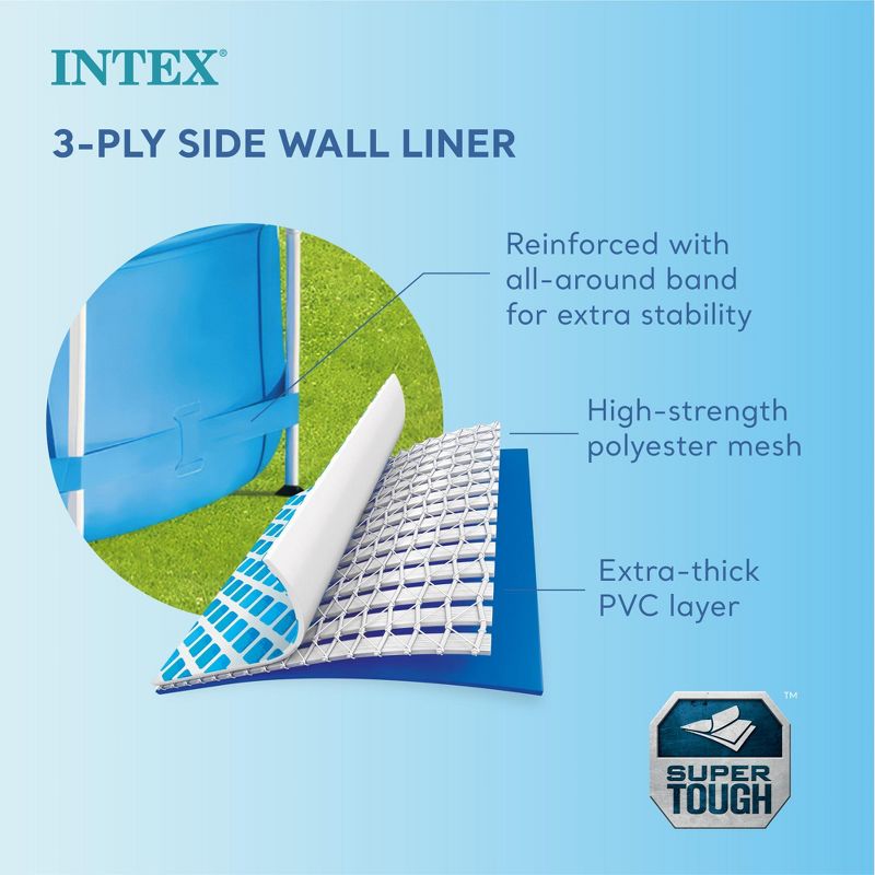 Intex 12 Foot x 30 Inch Above Ground Swimming Pool, 6 of 9