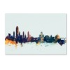 Trademark Fine Art -Michael Tompsett 'Albany New York Skyline Blue' Canvas Art - 2 of 3