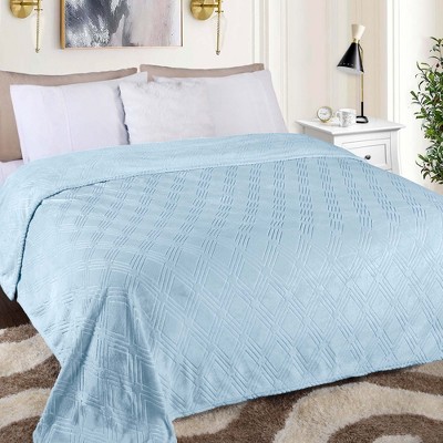 Diamond Flannel Embossed Fleece Blanket by Blue Nile Mills