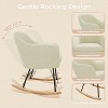 Upholstered Glider Rocking Chair with Backrest, Stylish Rocker with Padded Seat Rubber Wood Legs, Stylish Accent Armchair for Home Office - 3 of 4