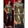 Lars Amadeus Men's Sequin Party Short Sleeve Metallic Club Glitter T-Shirts - 4 of 4