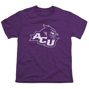 Abilene Christian University Distressed Primary Kids T-Shirt For Youth Purple - 1 of 4