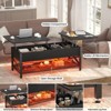 Besiost Dual Lift Top Coffee Table with Charging Station, Center Table with LED Lights - 4 of 4