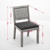 Modern Rattan Dining Chairs Set of 2,Farmhouse Linen Upholstered Dining Chairs with Cane Back,Armless Chairs for Kitchen-Coolbibila - 4 of 4