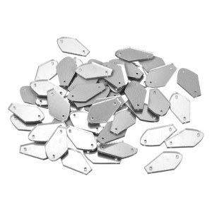 Unique Bargains Flat Back DIY Sew on Acrylic Irregular Mirrored Beads 50 Pcs - 1 of 4