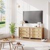 Natural Rattan Drawer Dresser - Freestanding Storage Cabinet with Anti-Tip Design, Extra Deep Drawers, Robot Vacuum-Friendly & Child-Safe Furniture - 2 of 4