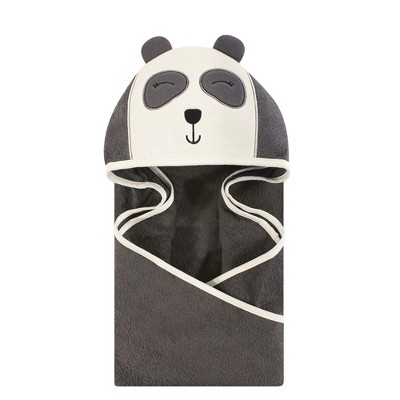 Hudson Baby Infant Cotton Animal Face Hooded Towel, Modern Panda, One Size