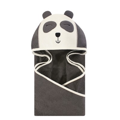  Hudson Baby Infant Cotton Animal Face Hooded Towel, Modern Panda, One Size 