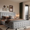 Bed Frame with 4 Storage Drawers, Linen Upholstered Platform Bed Frame with Wooden Slats Support, Button Tufted Design - 3 of 4