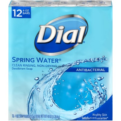 Dial Antibacterial Deodorant Spring Water Bar Soap 12pk 4oz