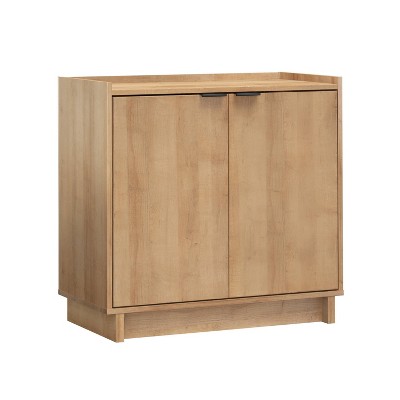 Oak Light Wood Living Room Cabinet with Adjustable Shelving