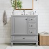 PexFix Grey Bathroom Vanity Set with Arched Mirror 30 Inch Single Sink Vanity Cabinet with Soft-Close Doors & Drawers for Bathroom Storage and Décor - 4 of 4