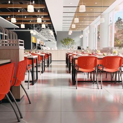 Hercules 880 lb. Capacity Orange Polypropylene Stack Chair with Titanium Frame