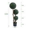 Artificial Topiary Ball Tree, Faux 3 Ball Boxwood Topiary Tree in Pot, Faux Shrubs Green Plant, Artificial Plant for Home Decor Indoor Outdoor - 2 of 4
