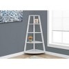 Vynxaria Contemporary Modern 4-Tier Corner Bookshelf/Etagere White Laminate, Fixed Tray Shelves, Tipping Hardware, 60"H - 2 of 4