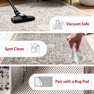 Minta Gray Vintage Reversible Rectangular Area Rug