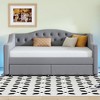 Twin XL Upholstered Daybed with LED Belt and 2 Drawers - 3 of 4